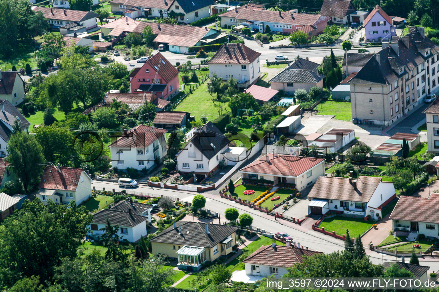 Enregistrement par drone de Lauterbourg dans le département Bas Rhin, France