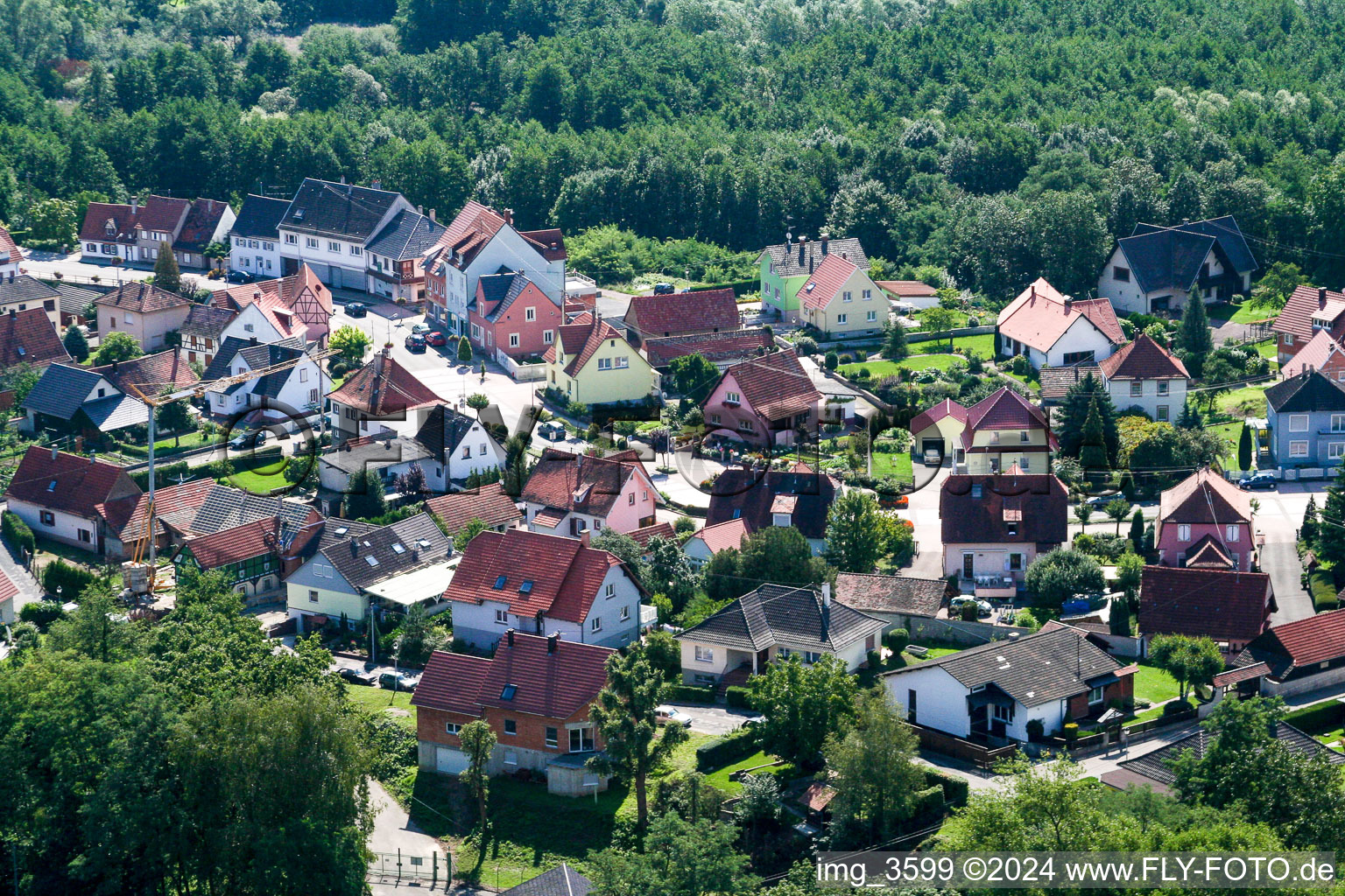 Lauterbourg dans le département Bas Rhin, France du point de vue du drone