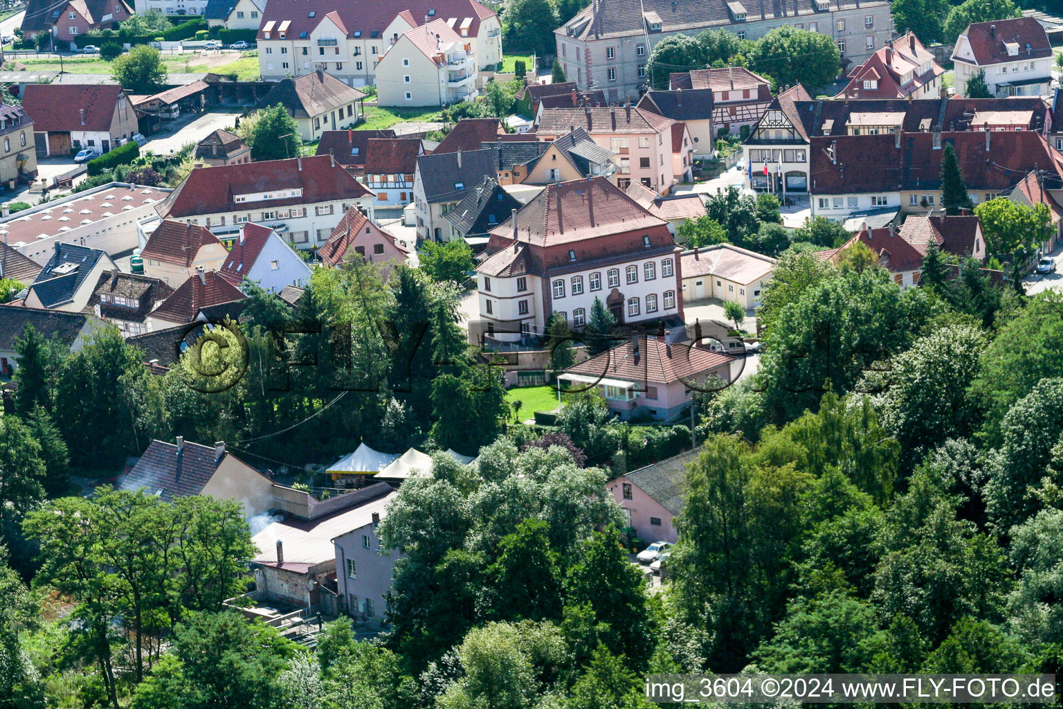 Vue aérienne de Lauterbourg dans le département Bas Rhin, France