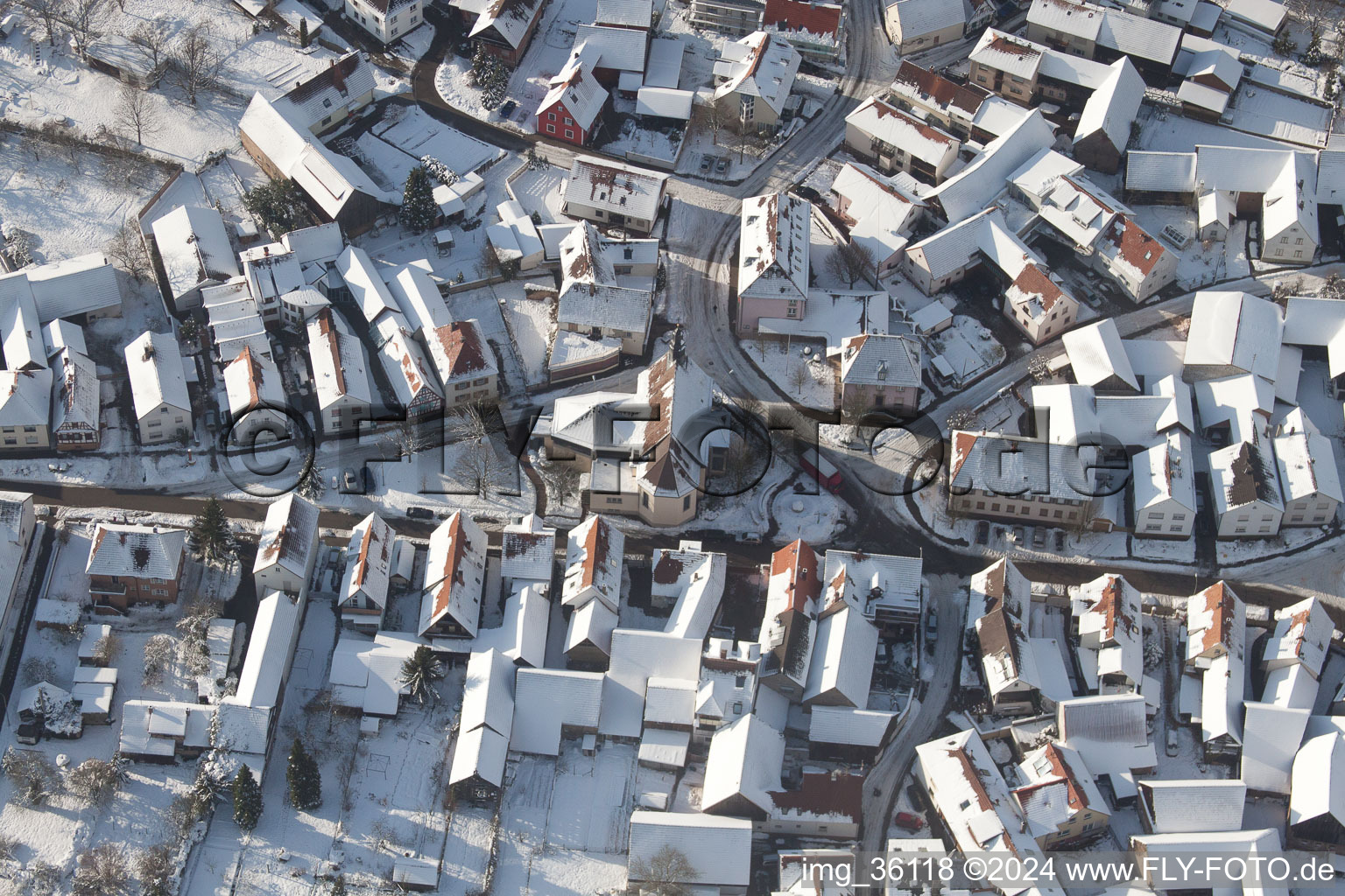 Quartier Büchelberg in Wörth am Rhein dans le département Rhénanie-Palatinat, Allemagne d'en haut