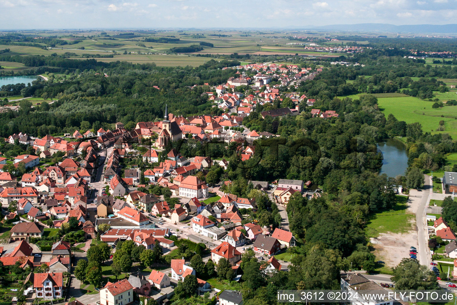 Lauterbourg dans le département Bas Rhin, France hors des airs