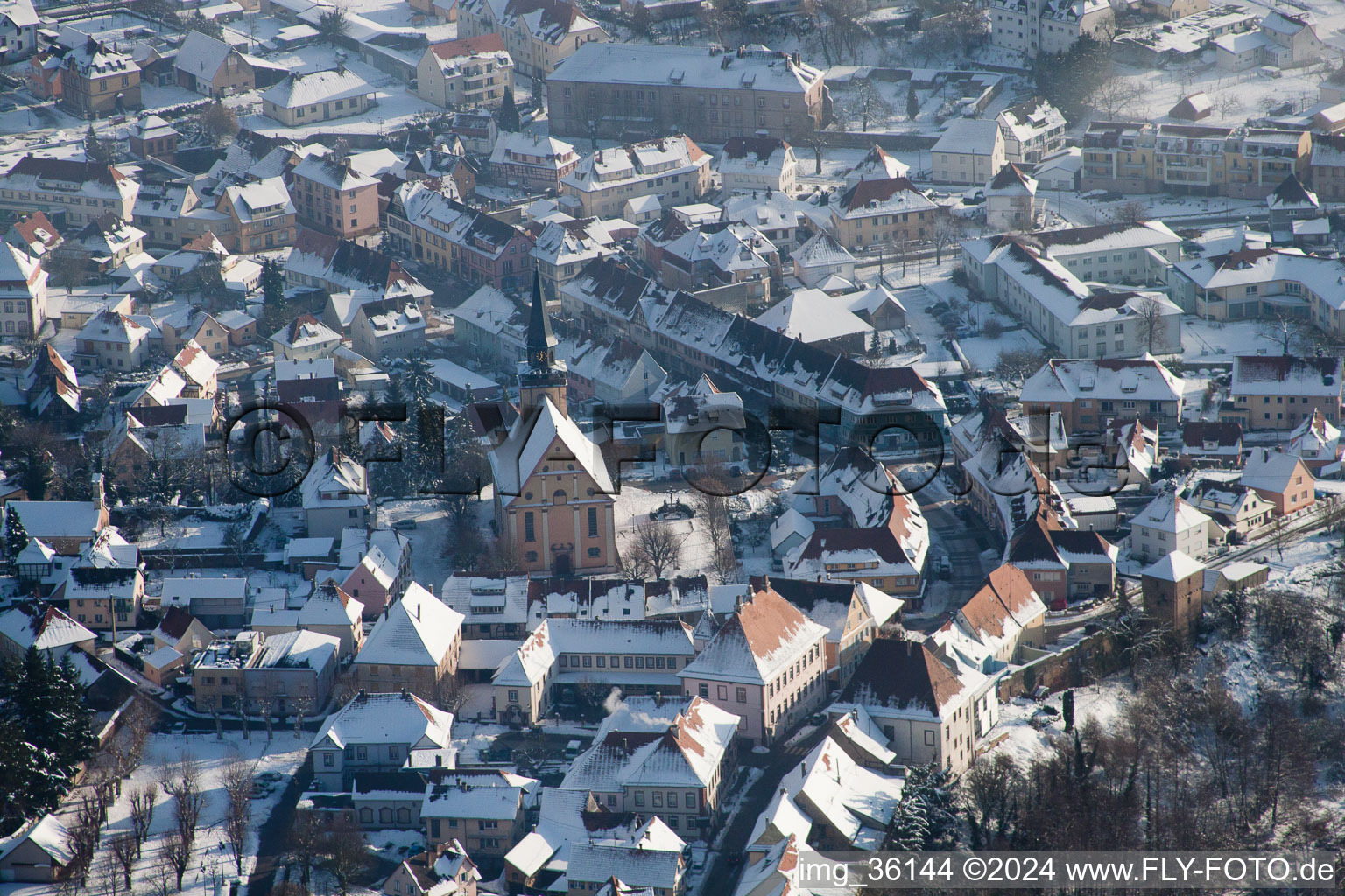 Photographie aérienne de Lauterbourg dans le département Bas Rhin, France