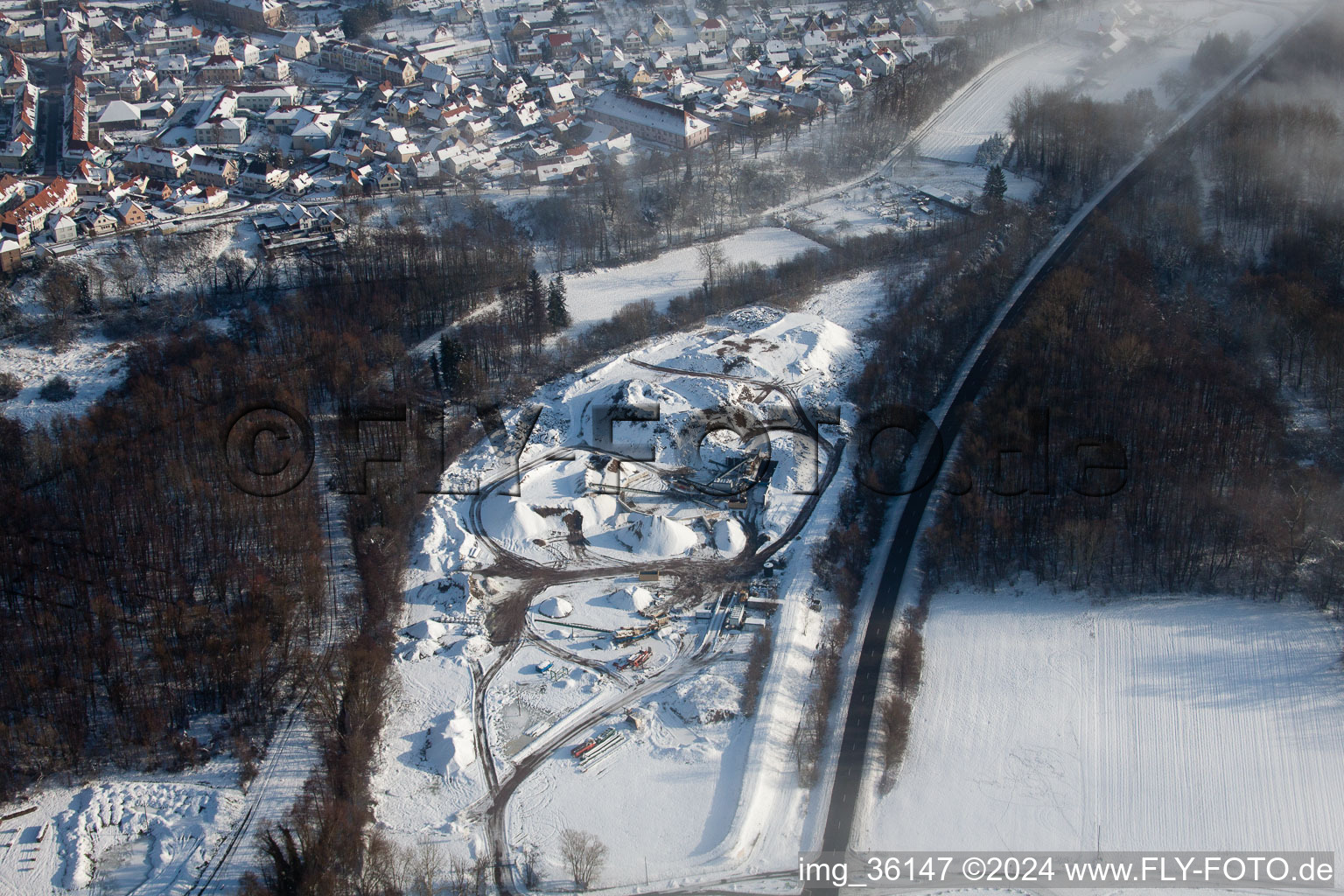 Vue oblique de Lauterbourg dans le département Bas Rhin, France