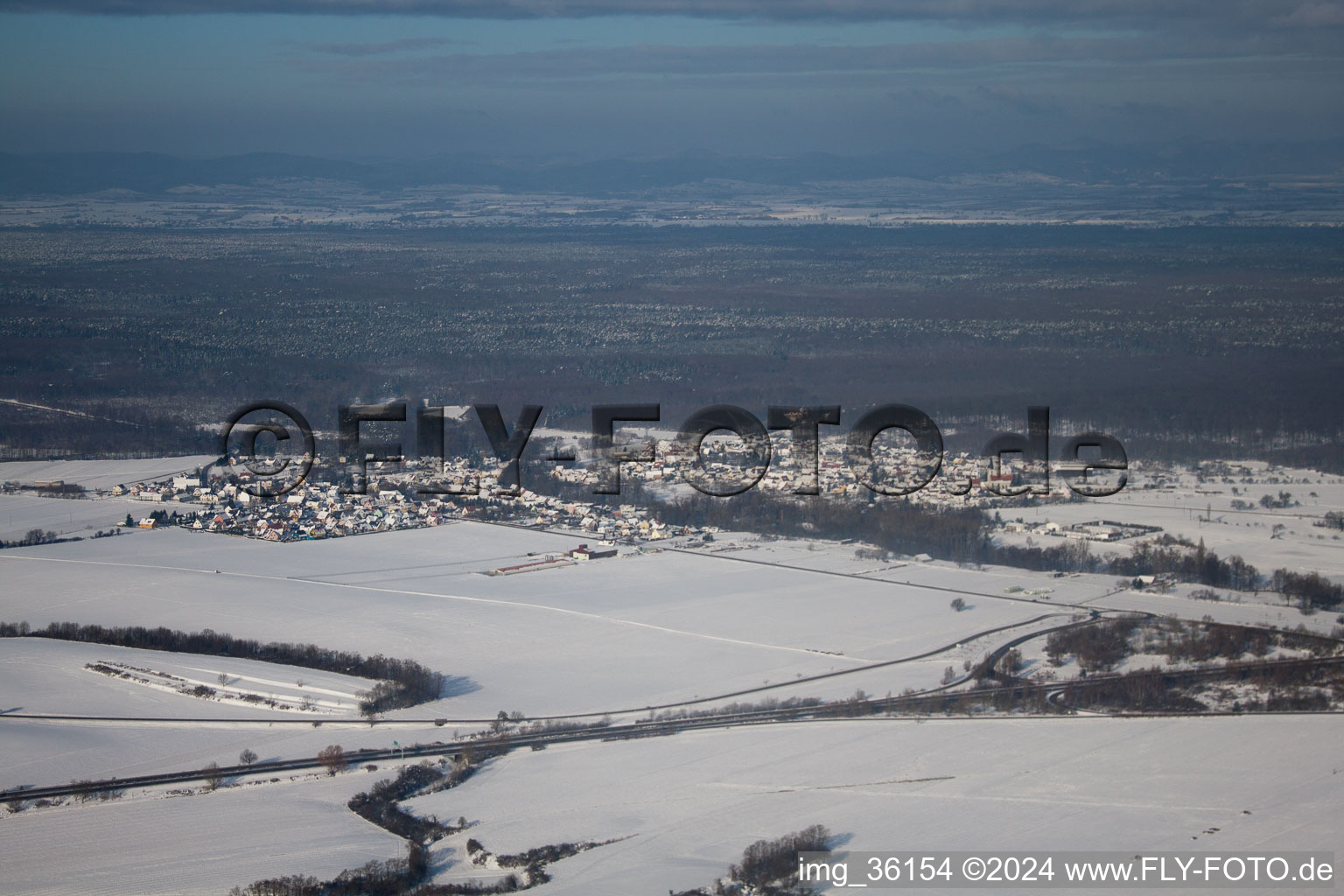 Scheibenhardt à Scheibenhard dans le département Bas Rhin, France vue du ciel