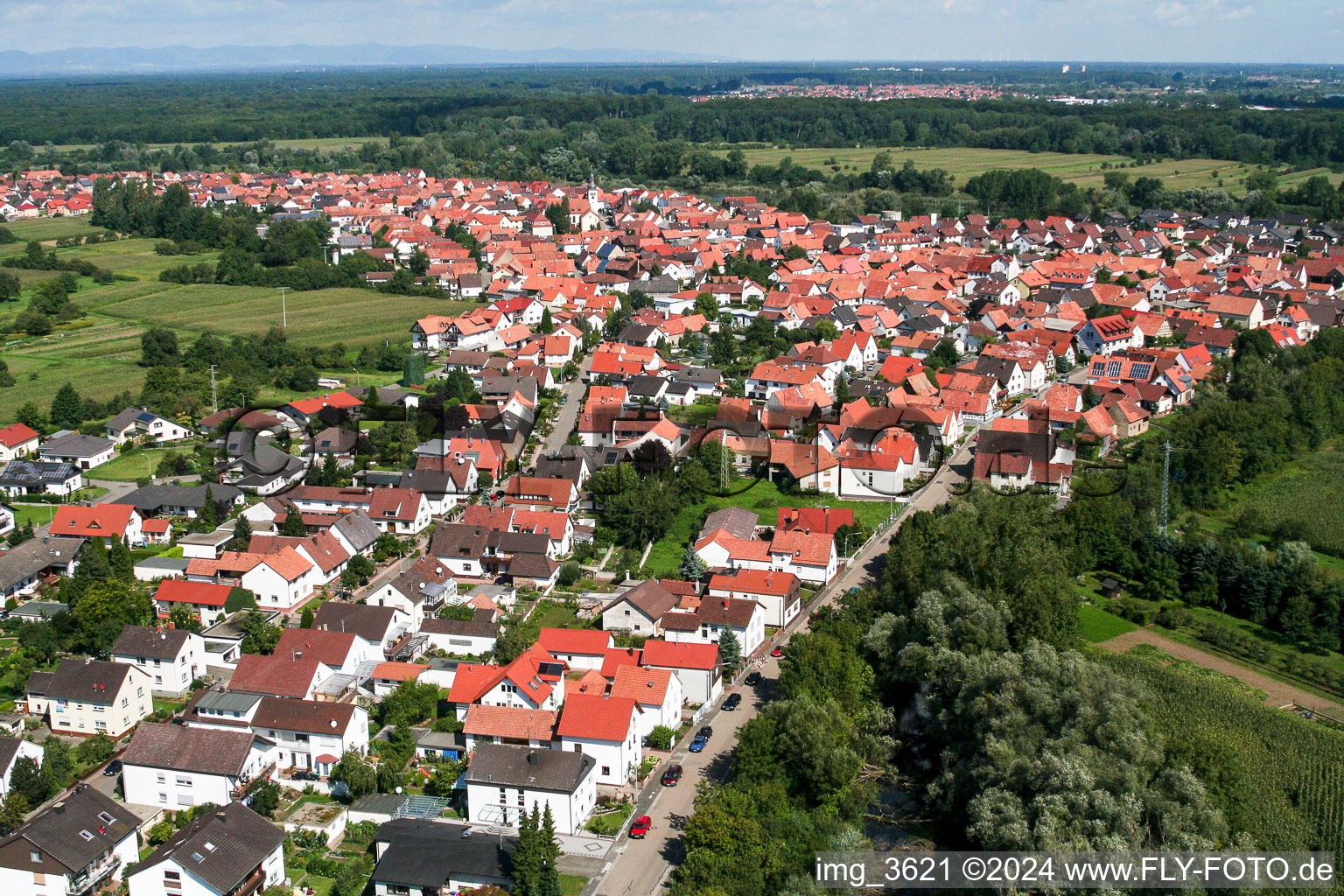 Quartier Neuburg in Neuburg am Rhein dans le département Rhénanie-Palatinat, Allemagne hors des airs