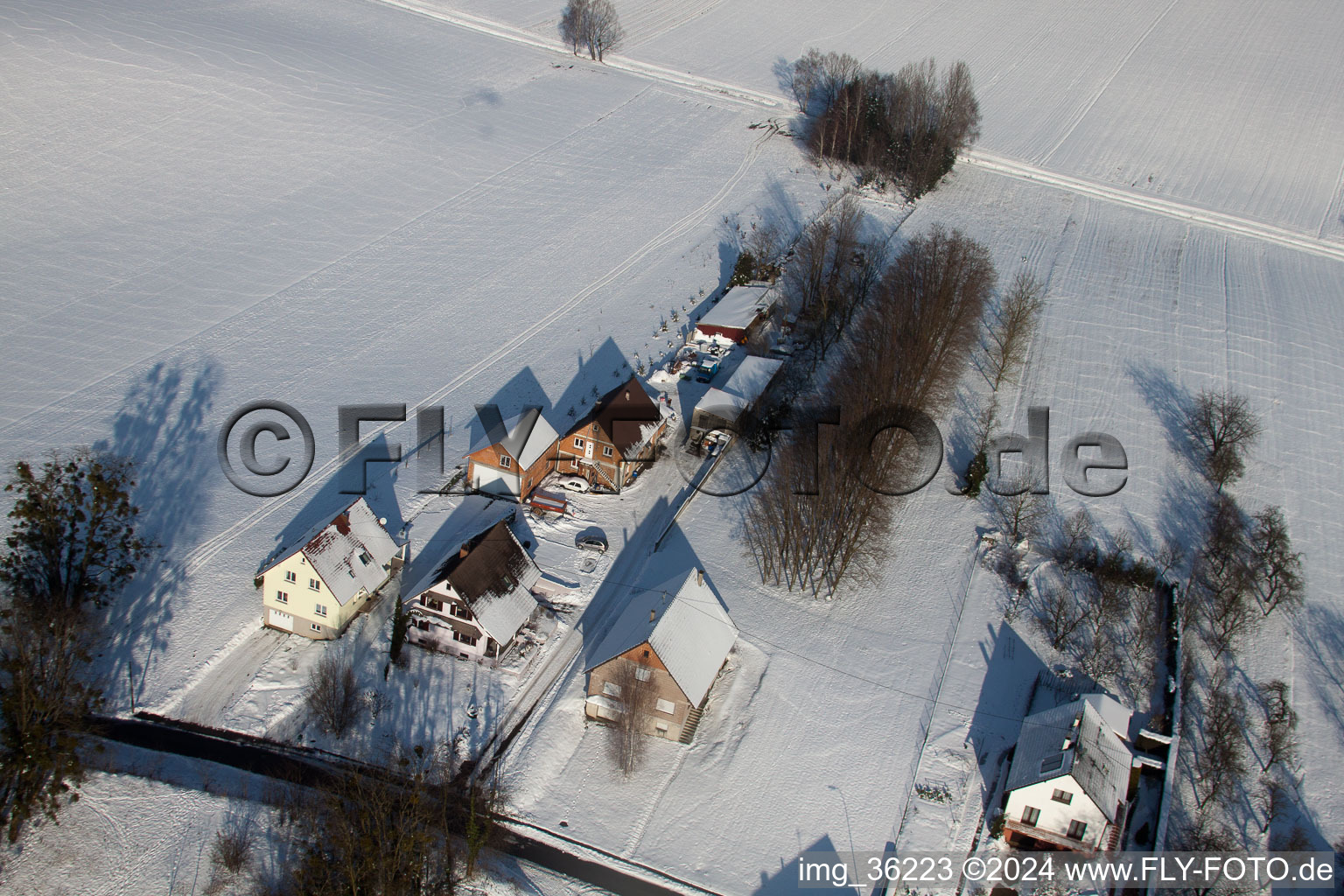 Eberbach-Seltz dans le département Bas Rhin, France depuis l'avion