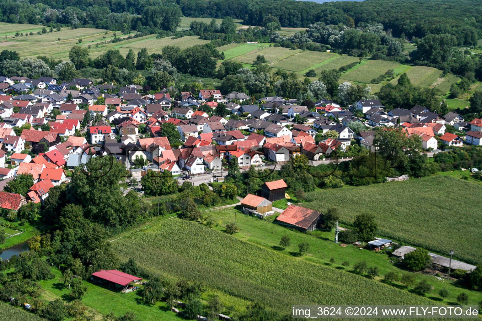 Quartier Neuburg in Neuburg am Rhein dans le département Rhénanie-Palatinat, Allemagne vue d'en haut