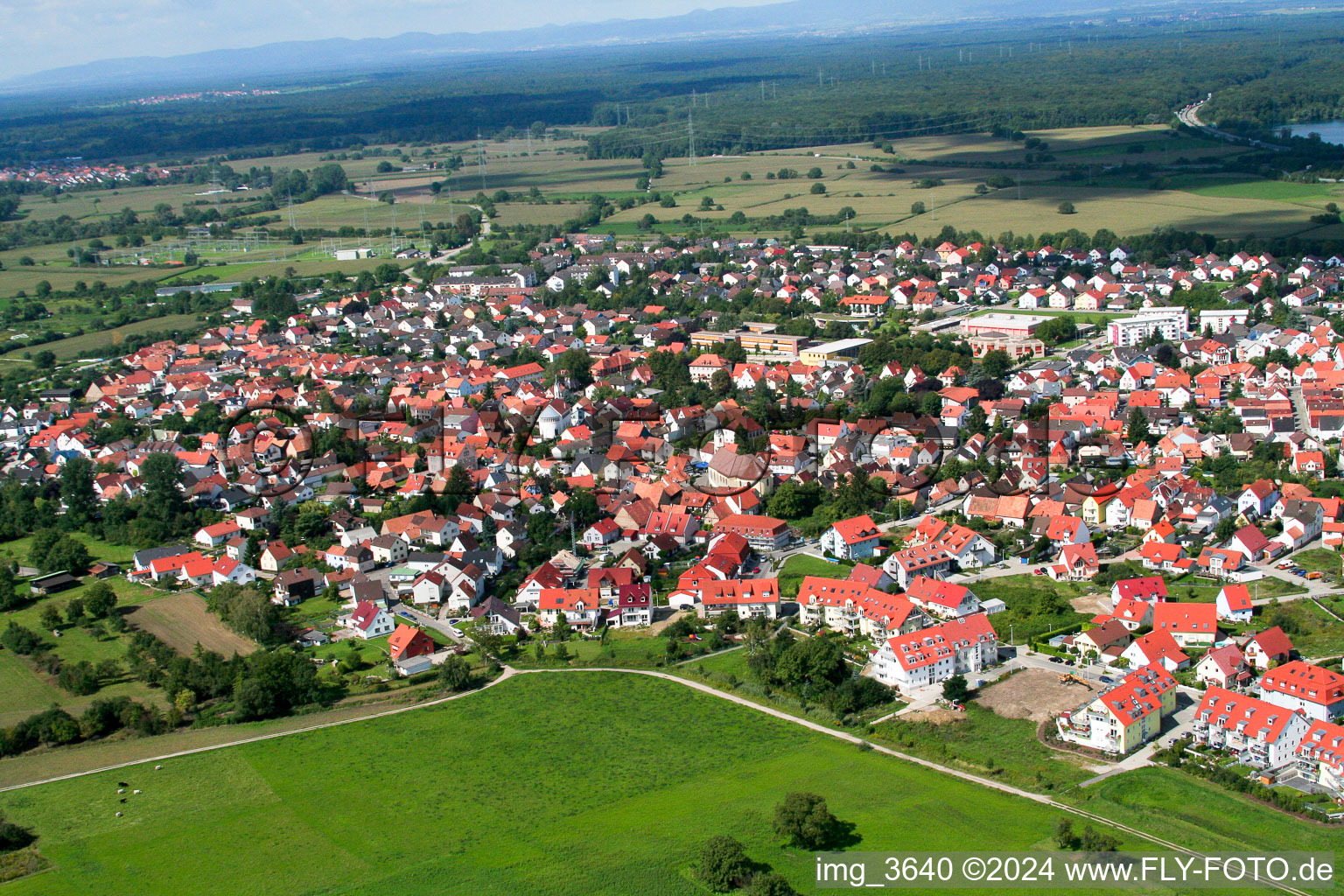 Quartier Maximiliansau in Wörth am Rhein dans le département Rhénanie-Palatinat, Allemagne vue du ciel