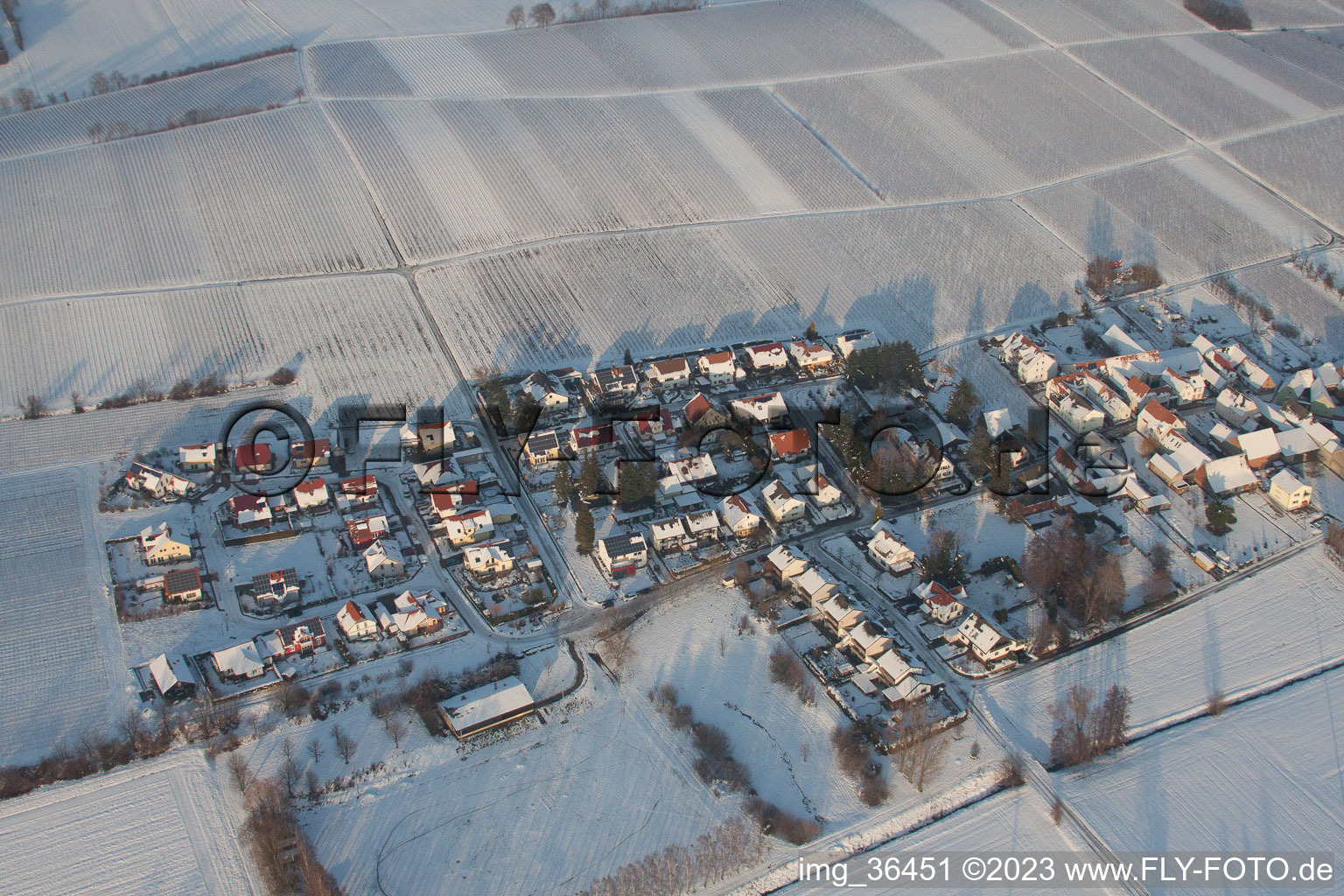 Niederhorbach dans le département Rhénanie-Palatinat, Allemagne vu d'un drone