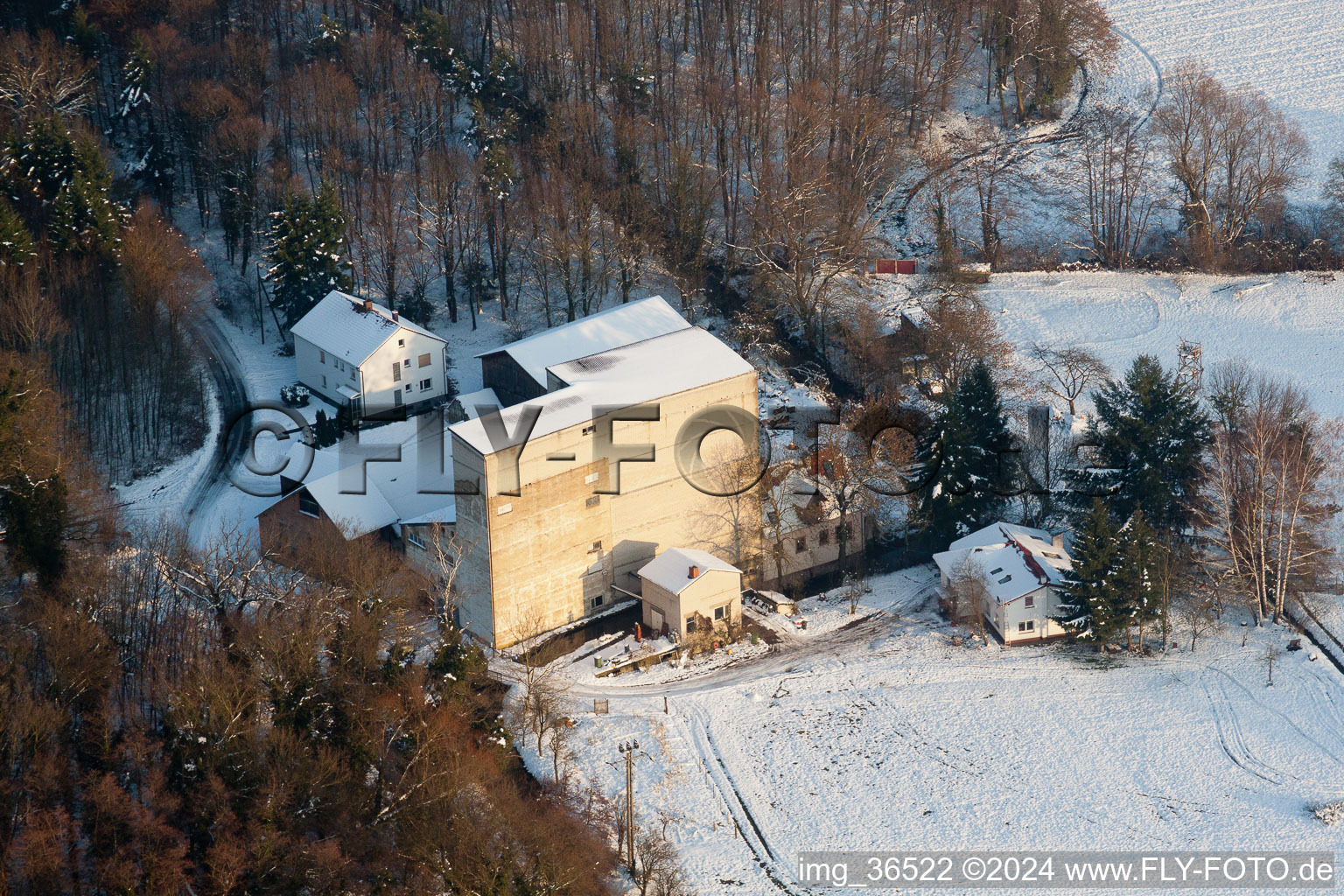 Minfeld dans le département Rhénanie-Palatinat, Allemagne vue du ciel