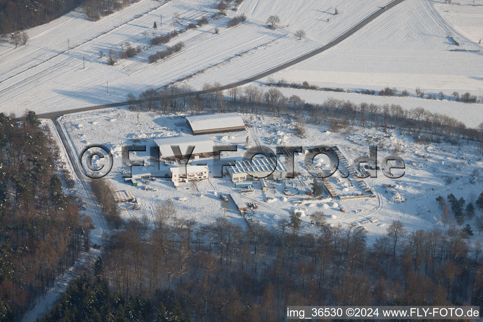 Vue aérienne de Scierie à Hagenbach dans le département Rhénanie-Palatinat, Allemagne