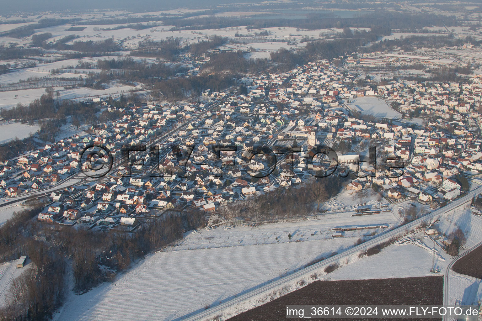 Vue d'oiseau de Mothern dans le département Bas Rhin, France