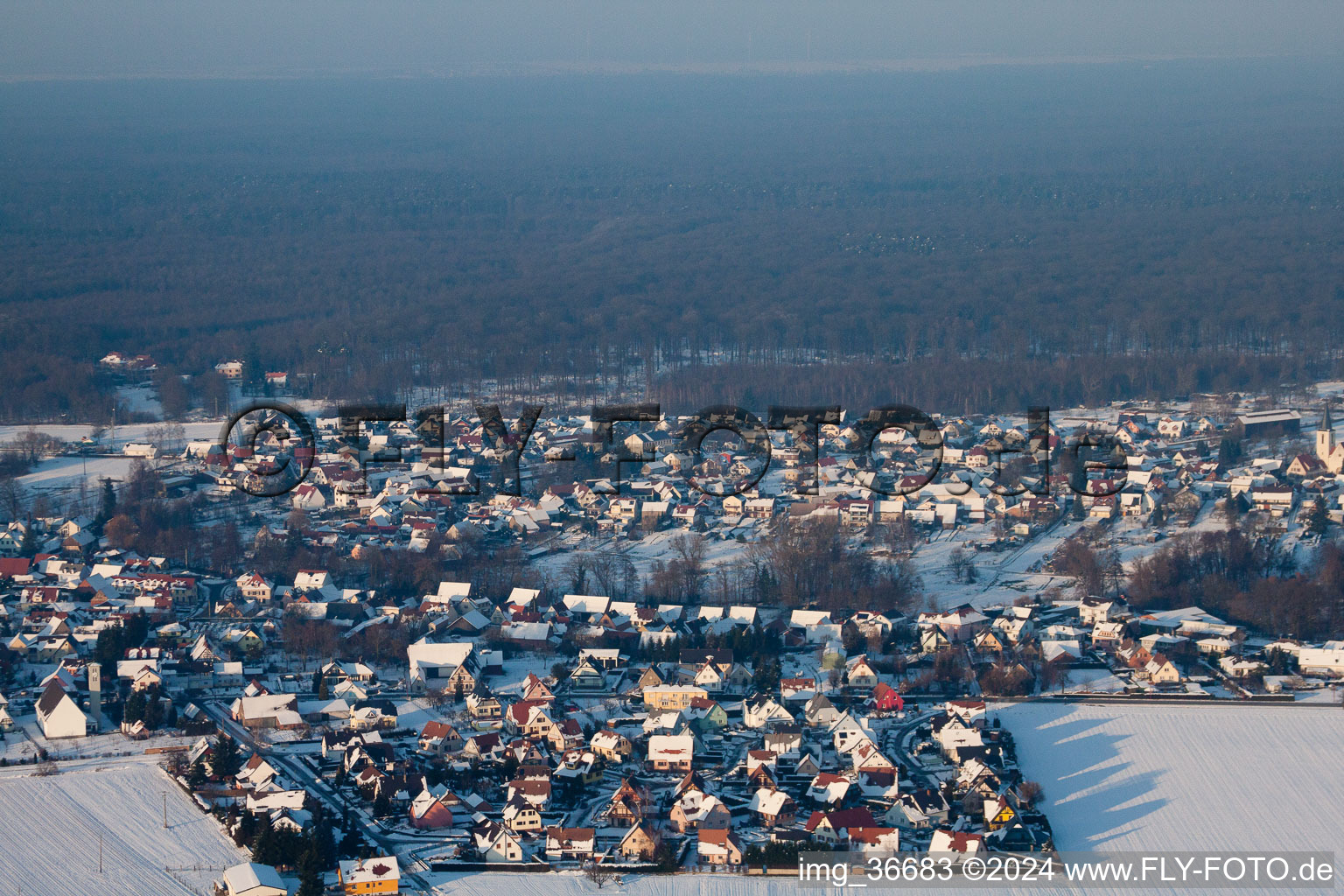 Photographie aérienne de Scheibenhard dans le département Bas Rhin, France