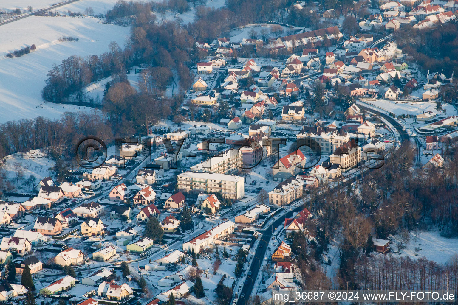 Lauterbourg dans le département Bas Rhin, France vue d'en haut