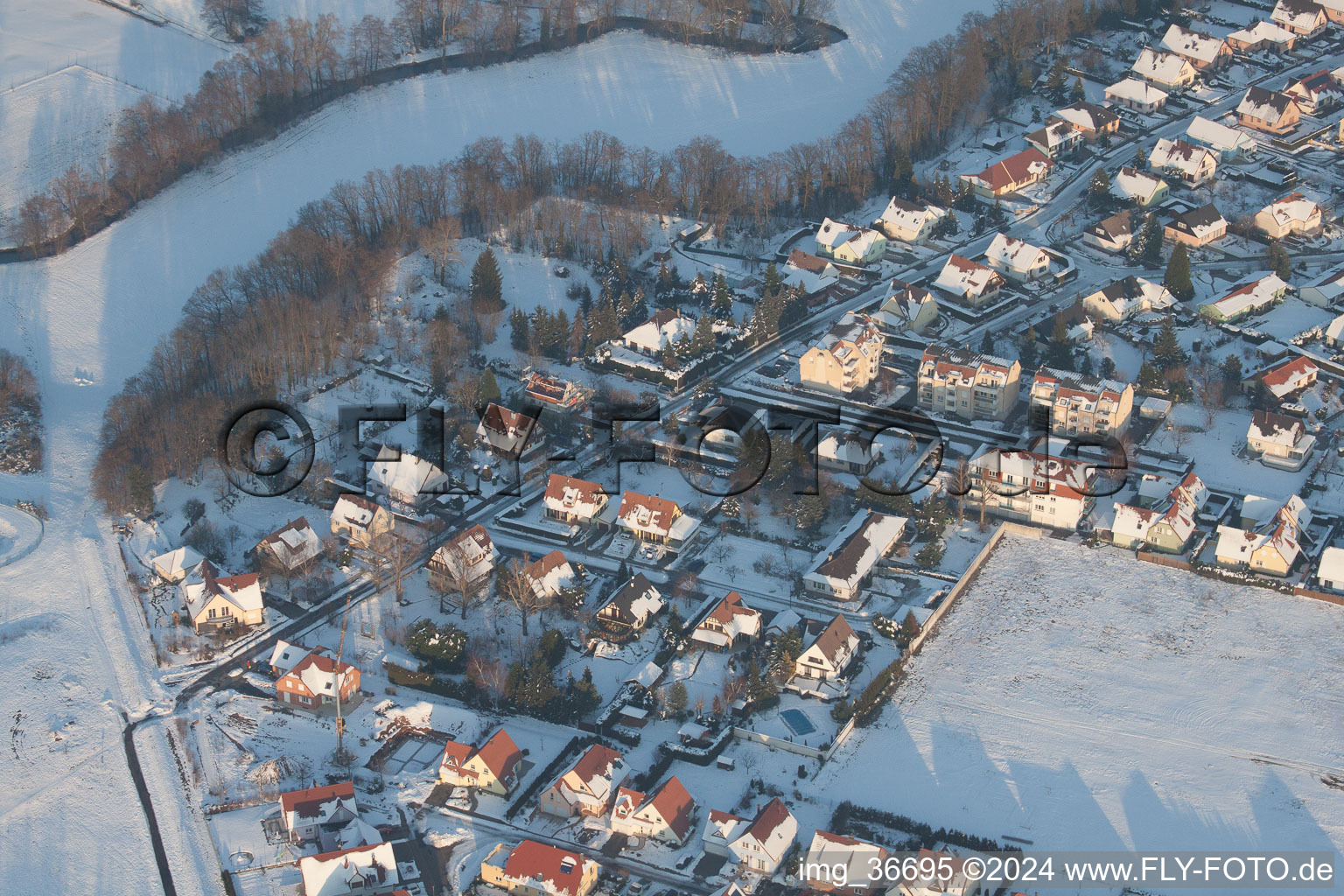 Enregistrement par drone de Lauterbourg dans le département Bas Rhin, France