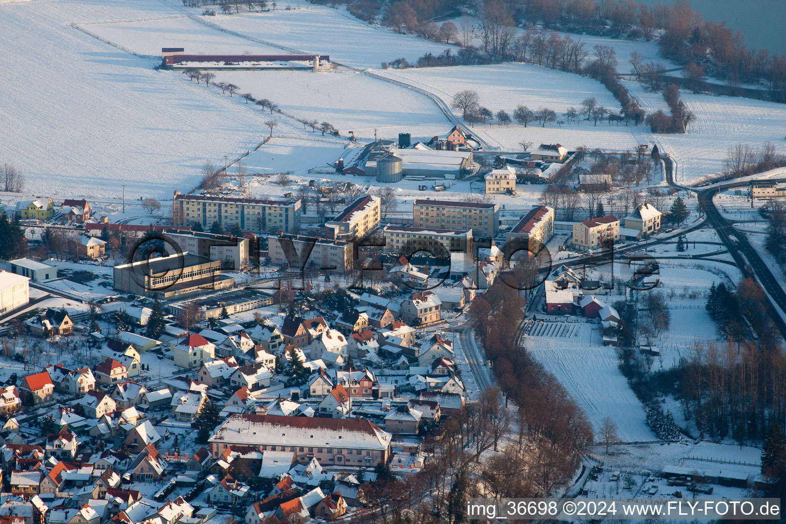 Image drone de Lauterbourg dans le département Bas Rhin, France