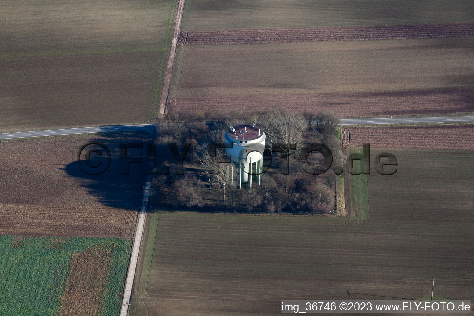 Vue aérienne de Château d'eau à Bellheim dans le département Rhénanie-Palatinat, Allemagne