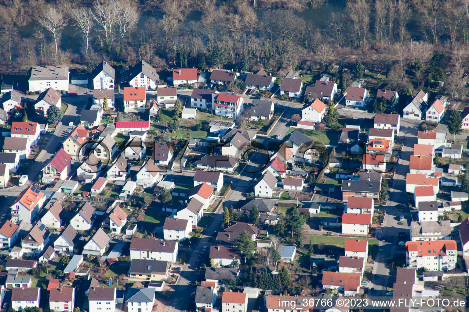 Photographie aérienne de Lingenfeld dans le département Rhénanie-Palatinat, Allemagne