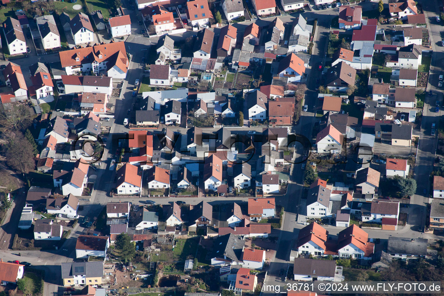 Vue aérienne de Lingenfeld dans le département Rhénanie-Palatinat, Allemagne