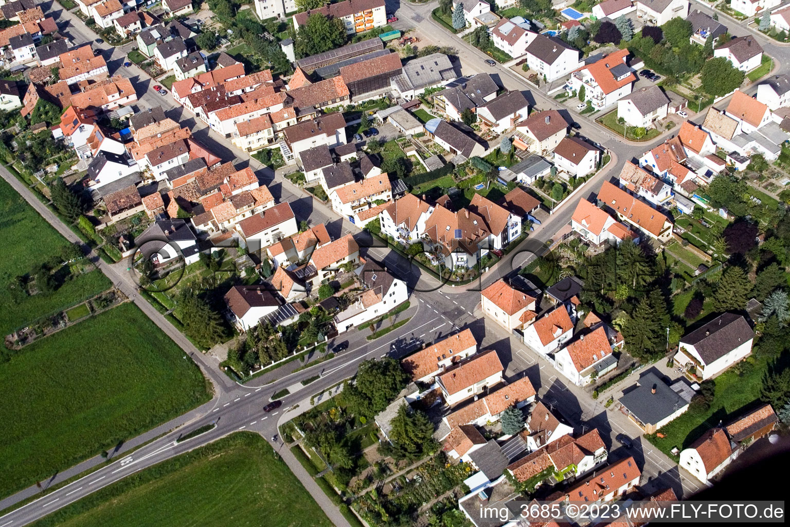 Vue aérienne de Saarstrasse x Hubweg à Kandel dans le département Rhénanie-Palatinat, Allemagne
