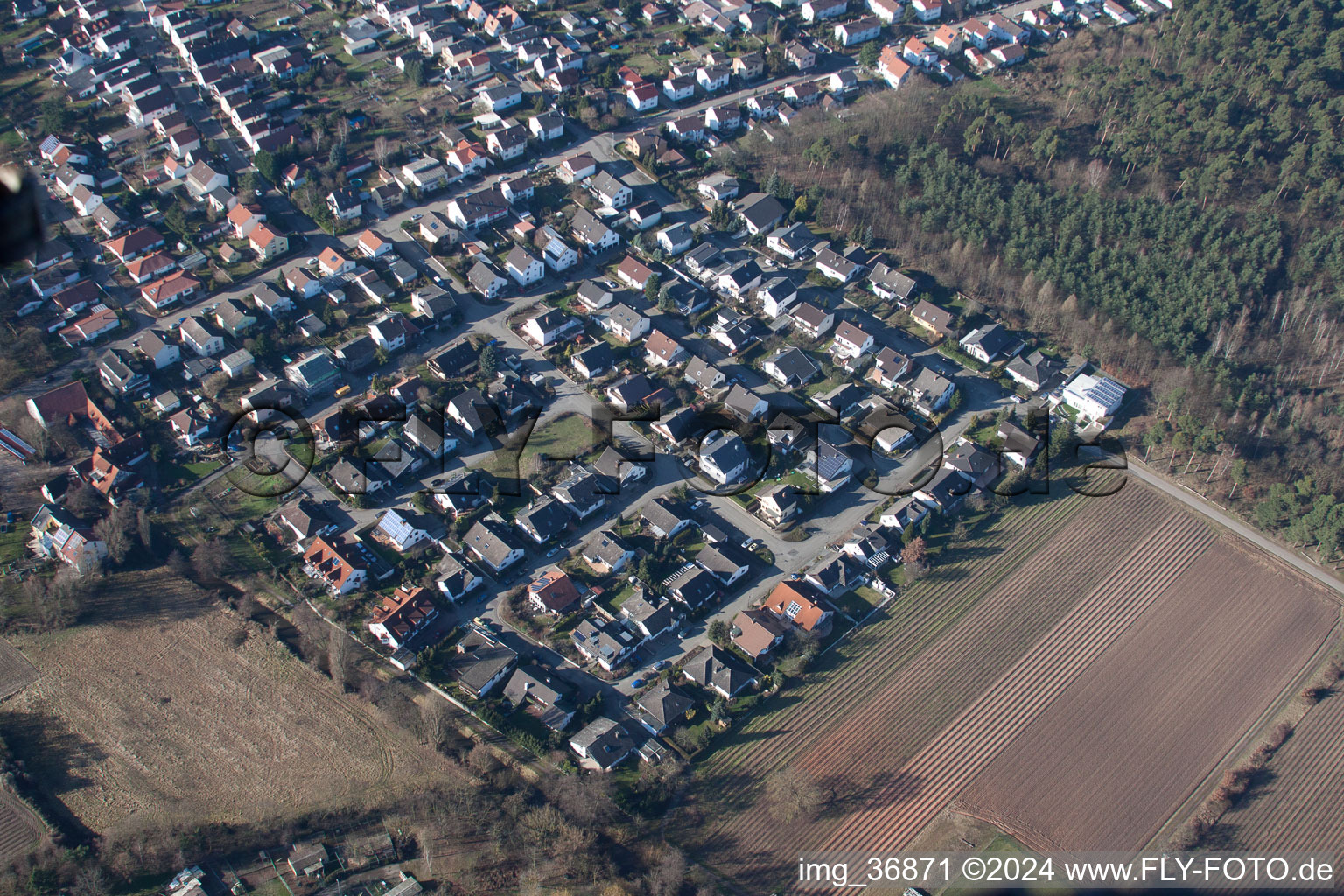 Dudenhofen dans le département Rhénanie-Palatinat, Allemagne du point de vue du drone