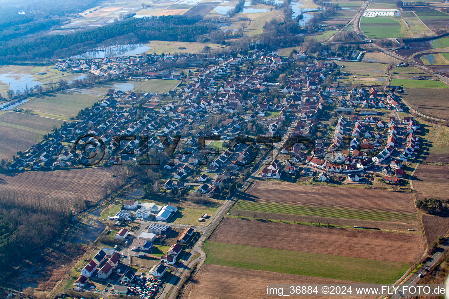 Hanhofen dans le département Rhénanie-Palatinat, Allemagne d'un drone