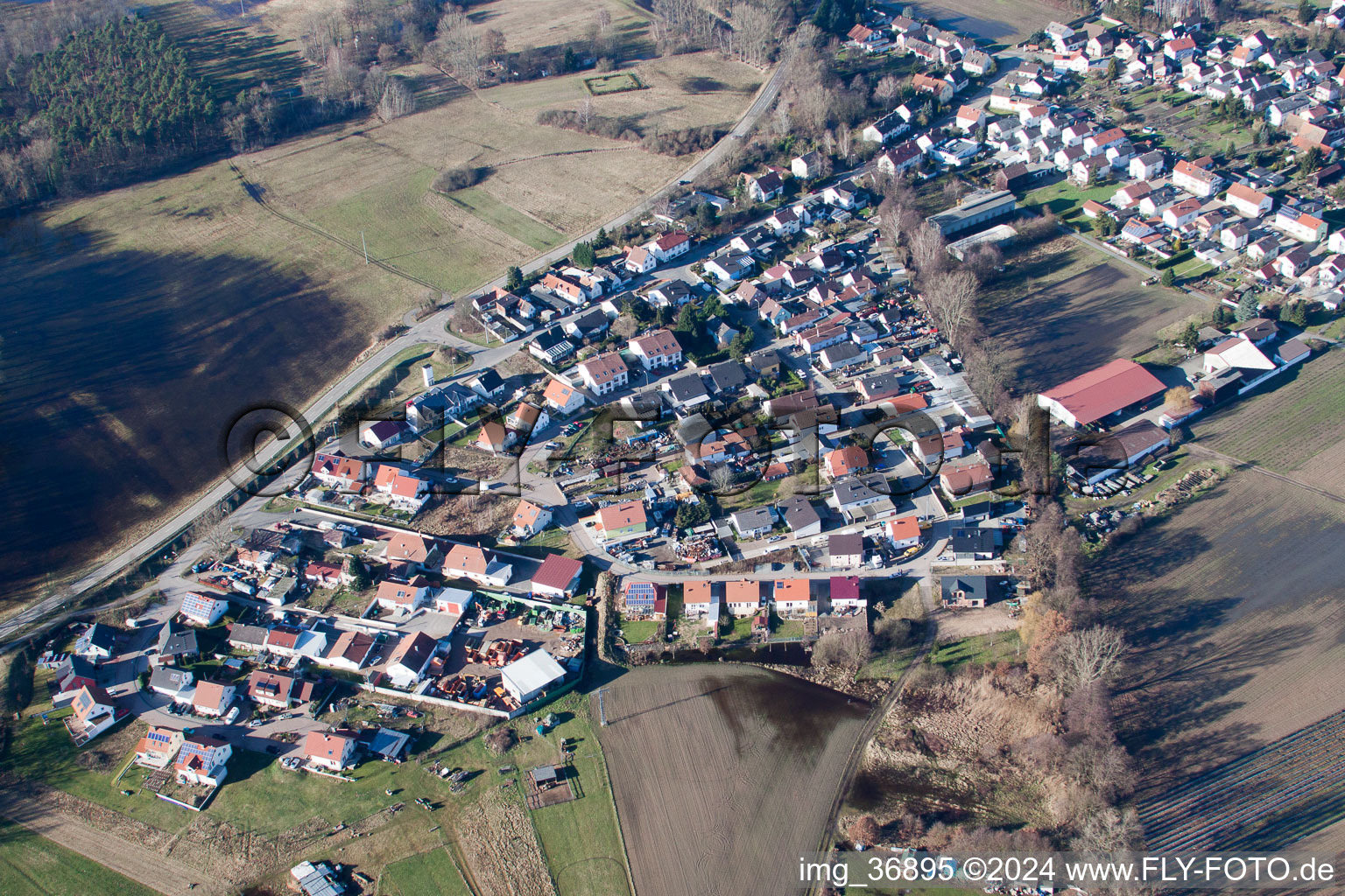 Hanhofen dans le département Rhénanie-Palatinat, Allemagne vue d'en haut