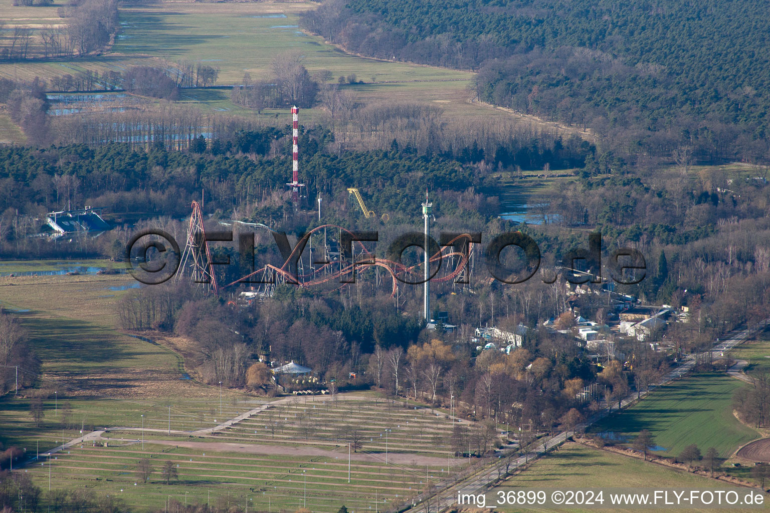 Parc de vacances à Haßloch dans le département Rhénanie-Palatinat, Allemagne d'en haut