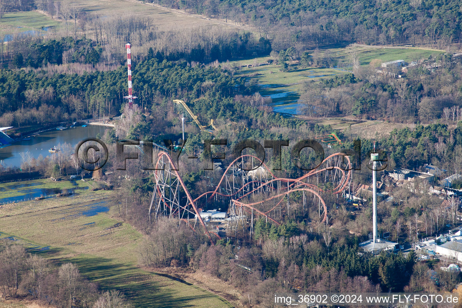 Parc de vacances à Haßloch dans le département Rhénanie-Palatinat, Allemagne depuis l'avion