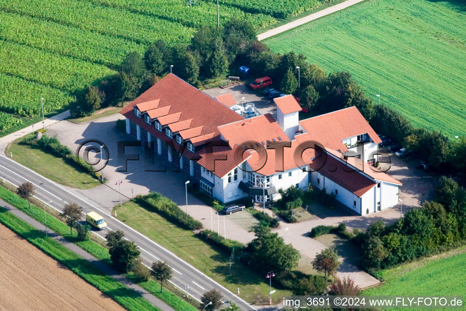 Vue aérienne de Caserne de pompiers à Kandel dans le département Rhénanie-Palatinat, Allemagne