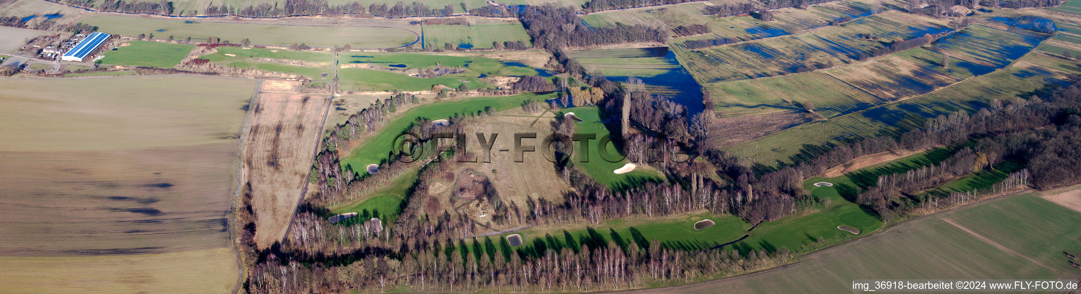 Vue aérienne de Terrain de perspective panoramique du parcours de golf du Golf Club Pfalz à le quartier Geinsheim in Neustadt an der Weinstraße dans le département Rhénanie-Palatinat, Allemagne