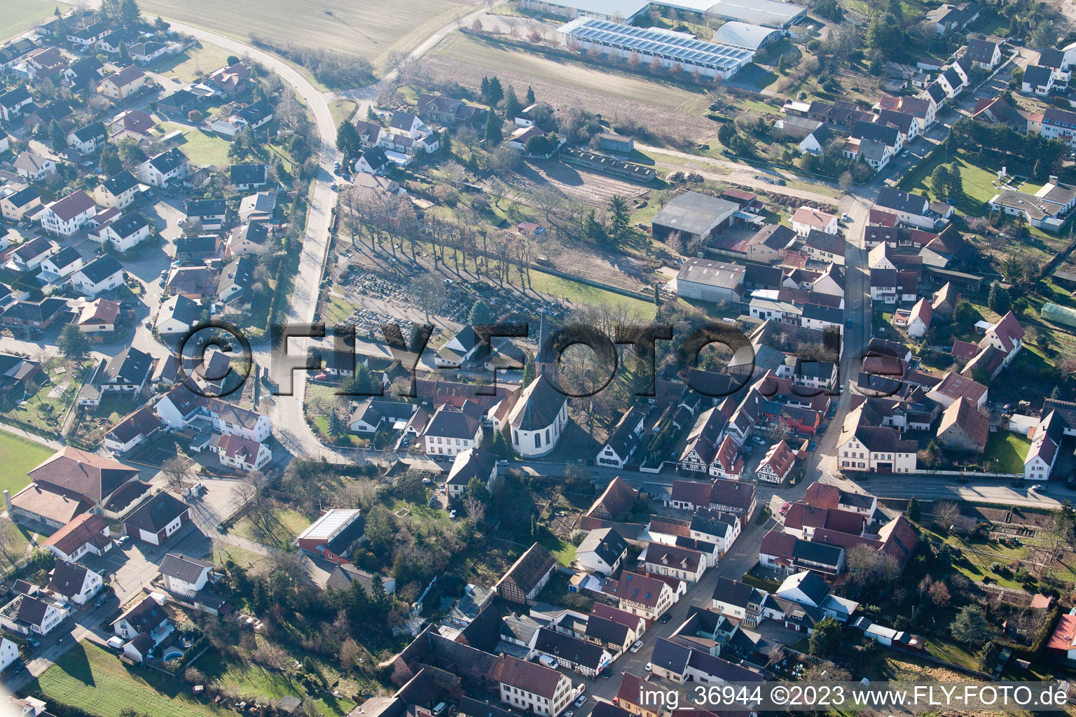 Photographie aérienne de Gommersheim dans le département Rhénanie-Palatinat, Allemagne