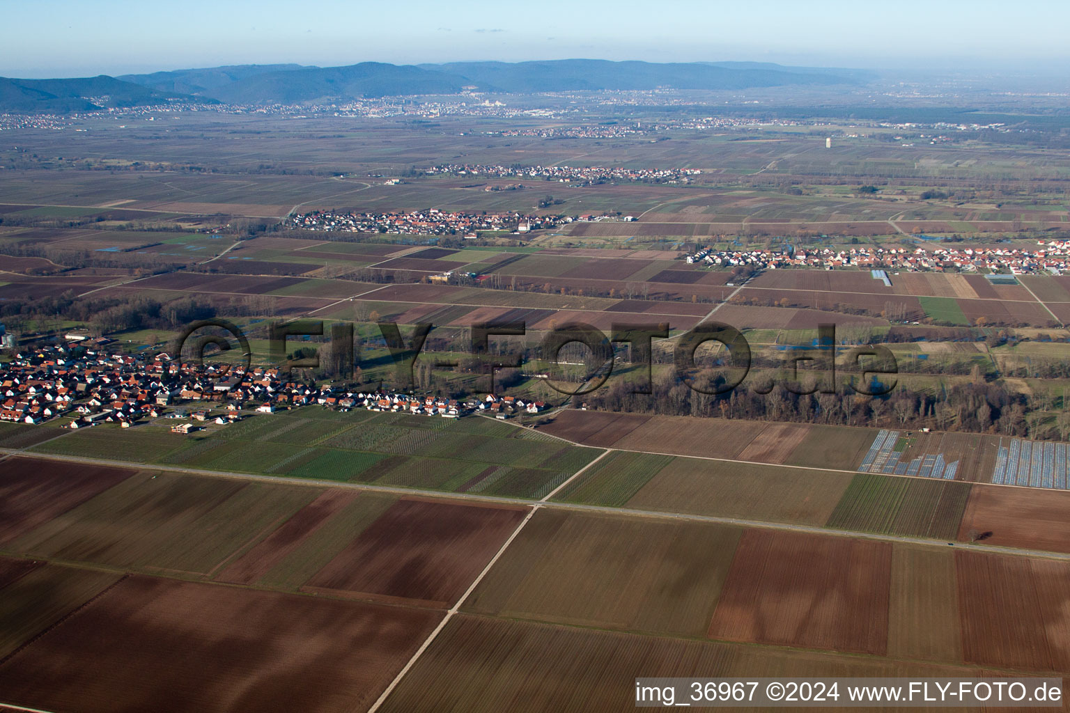 Photographie aérienne de Freimersheim dans le département Rhénanie-Palatinat, Allemagne