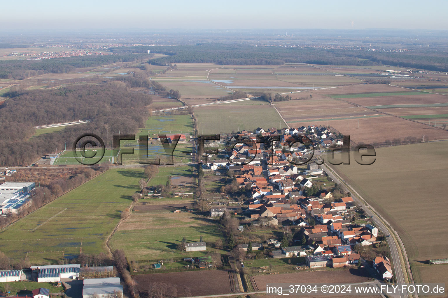 Quartier Minderslachen in Kandel dans le département Rhénanie-Palatinat, Allemagne d'en haut