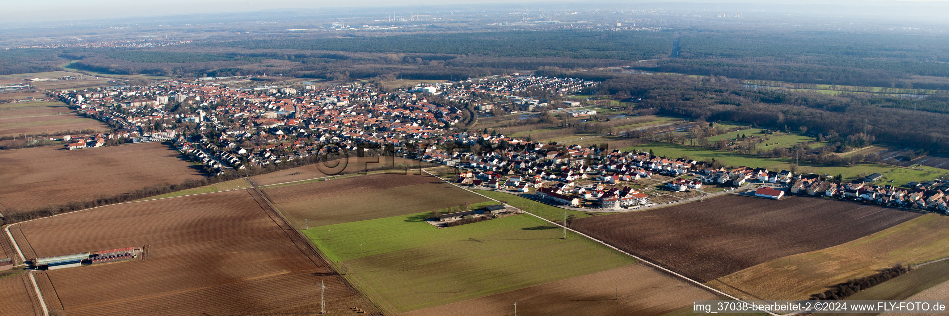 Kandel dans le département Rhénanie-Palatinat, Allemagne vue d'en haut