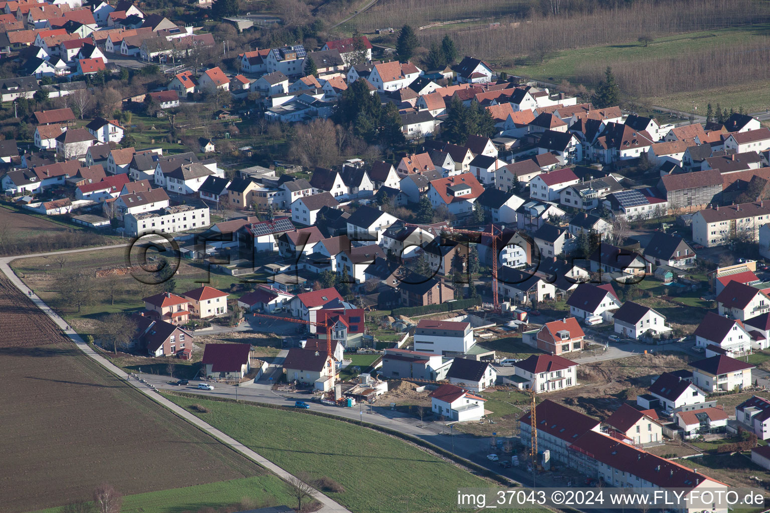 Nouvelle zone de développement Höhenweg à Kandel dans le département Rhénanie-Palatinat, Allemagne vu d'un drone