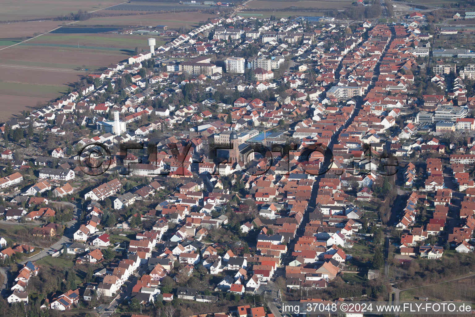 Kandel dans le département Rhénanie-Palatinat, Allemagne vue du ciel