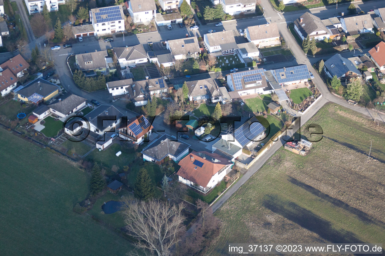 Logiciel à le quartier Herxheim in Herxheim bei Landau dans le département Rhénanie-Palatinat, Allemagne depuis l'avion