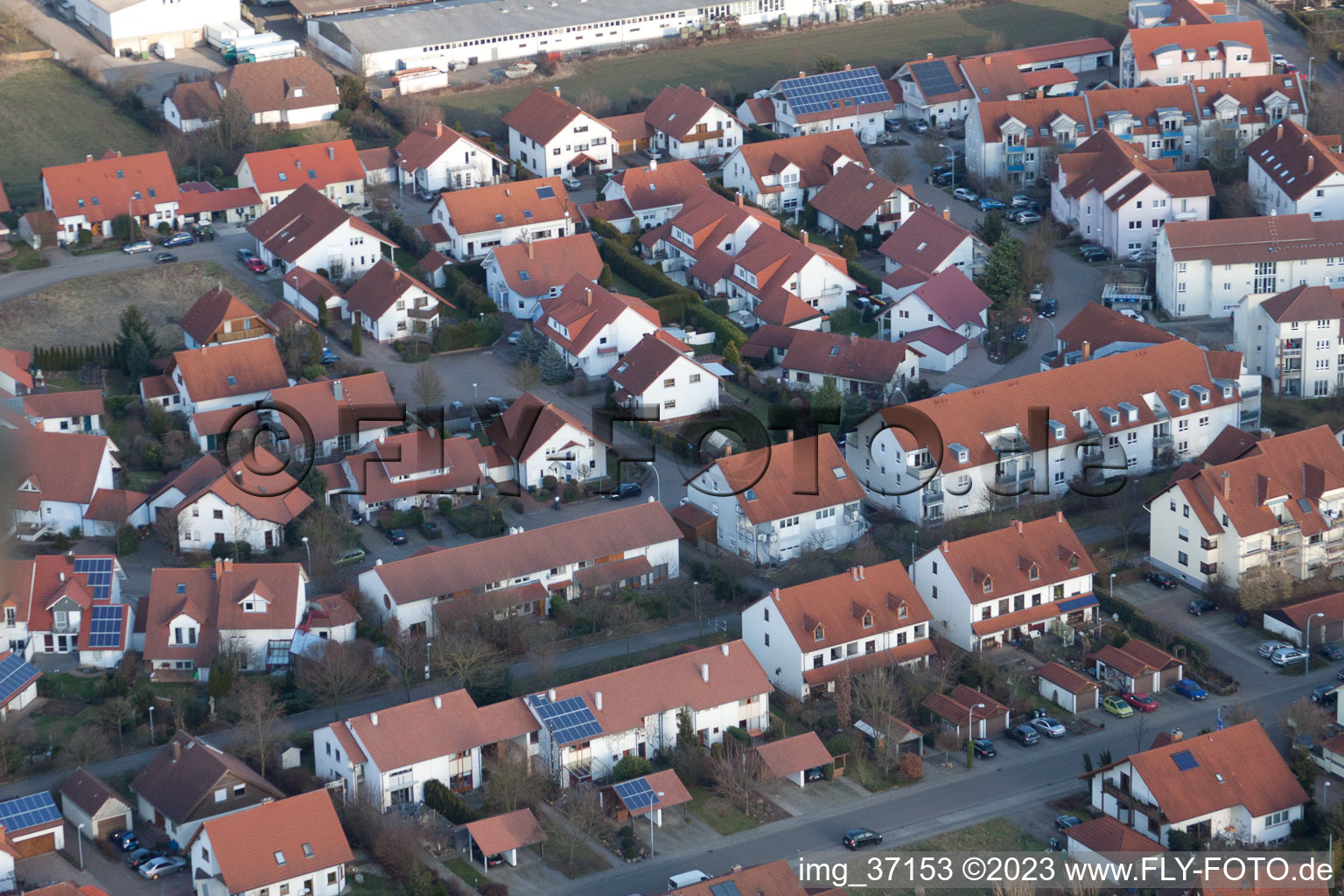 NO à le quartier Herxheim in Herxheim bei Landau dans le département Rhénanie-Palatinat, Allemagne d'en haut