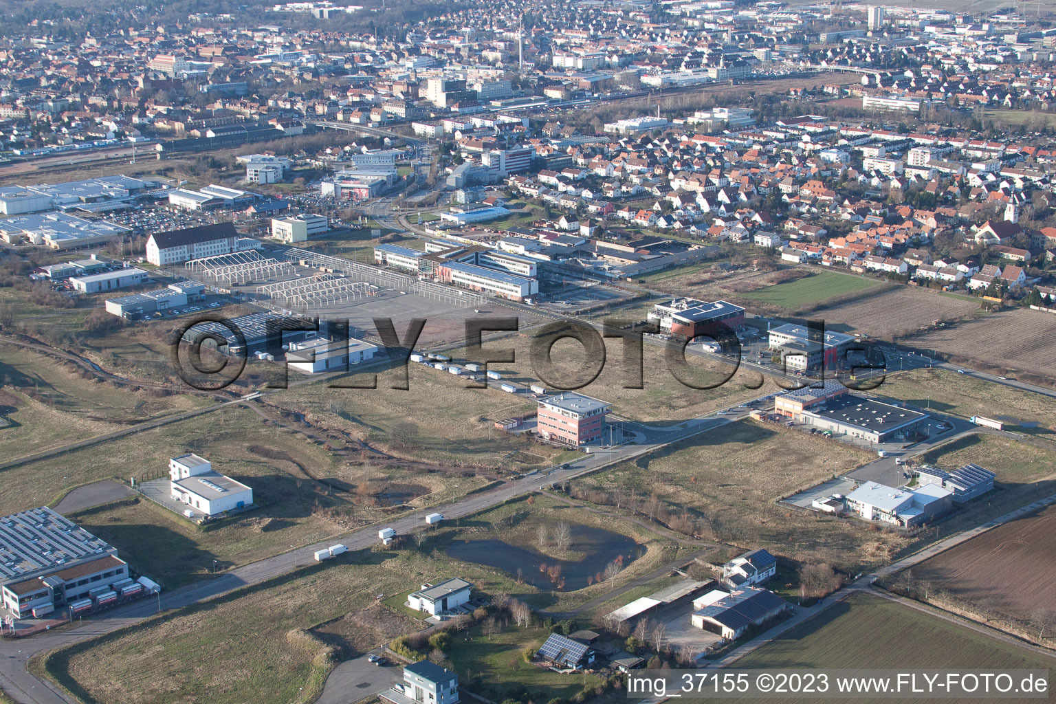 Quartier Queichheim in Landau in der Pfalz dans le département Rhénanie-Palatinat, Allemagne vue du ciel