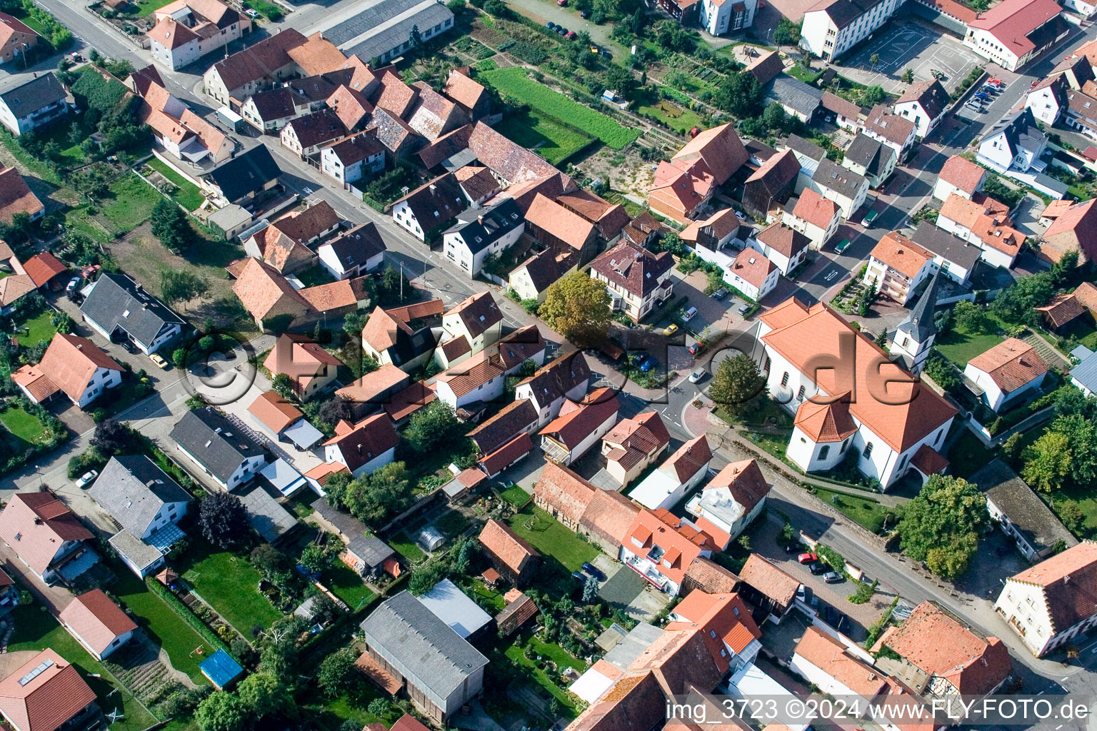 Enregistrement par drone de Hatzenbühl dans le département Rhénanie-Palatinat, Allemagne