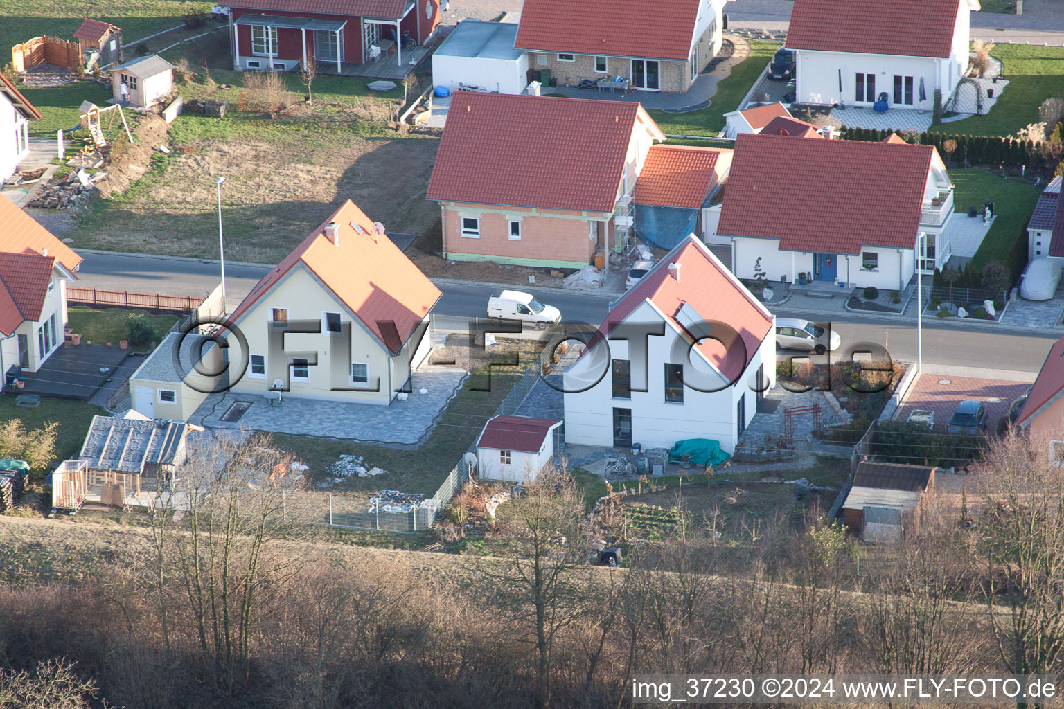 Nouvelle zone de développement NE à le quartier Schaidt in Wörth am Rhein dans le département Rhénanie-Palatinat, Allemagne vue d'en haut