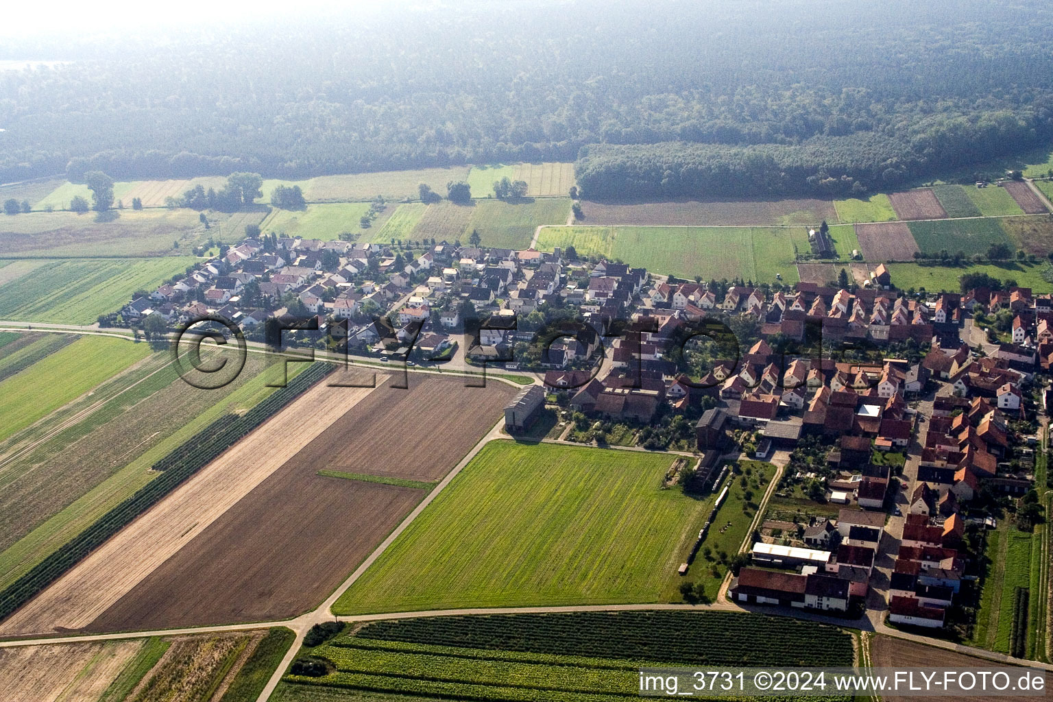 Hatzenbühl dans le département Rhénanie-Palatinat, Allemagne vu d'un drone