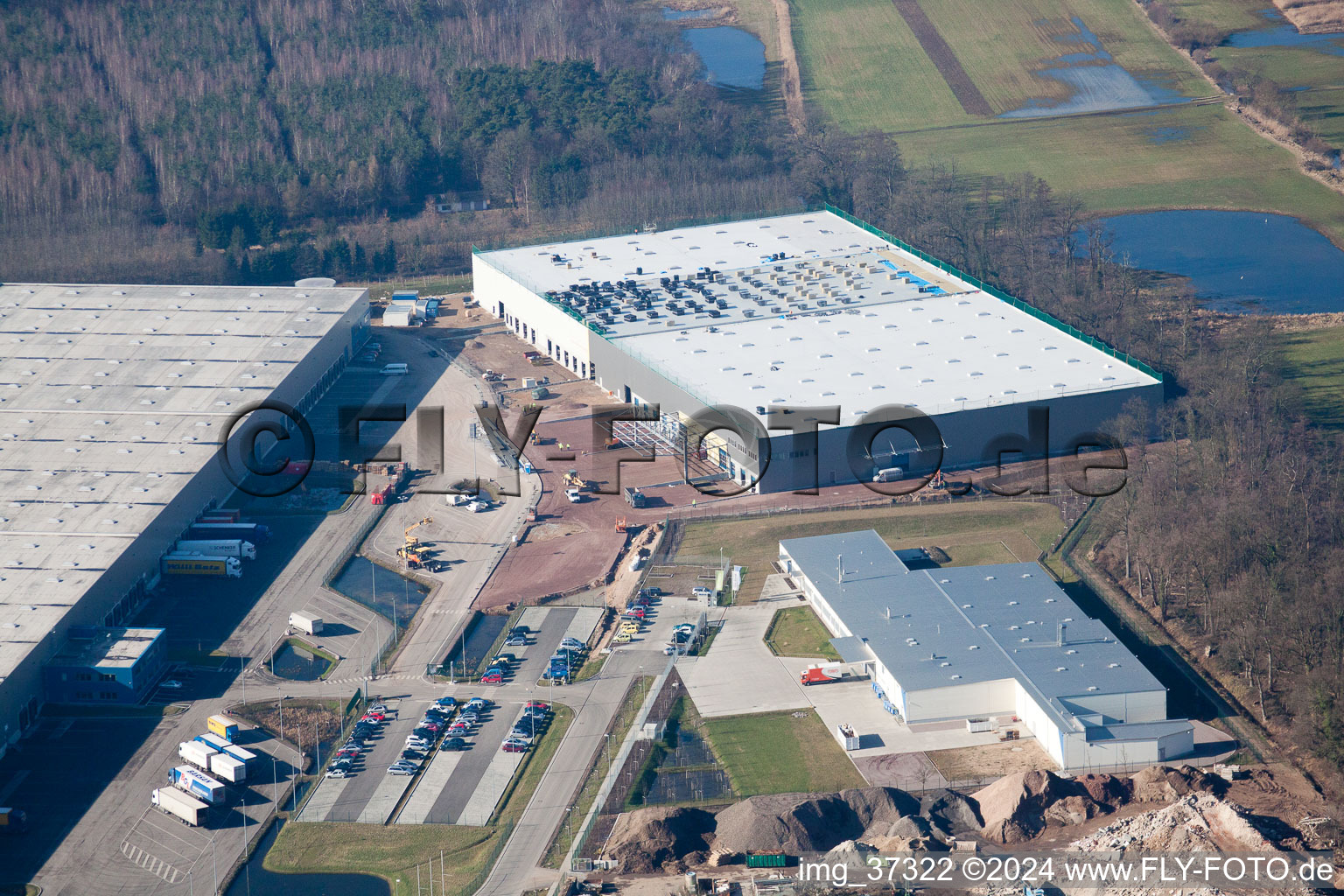 Photographie aérienne de Zone commerciale Horst, 3ème phase de construction Gazely à le quartier Minderslachen in Kandel dans le département Rhénanie-Palatinat, Allemagne