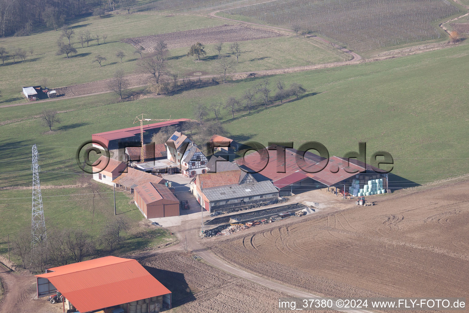 Riedseltz dans le département Bas Rhin, France d'en haut