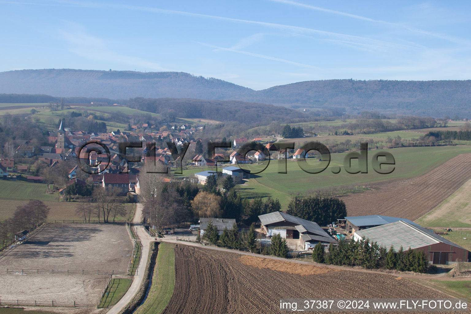 Bremmelbach dans le département Bas Rhin, France d'en haut