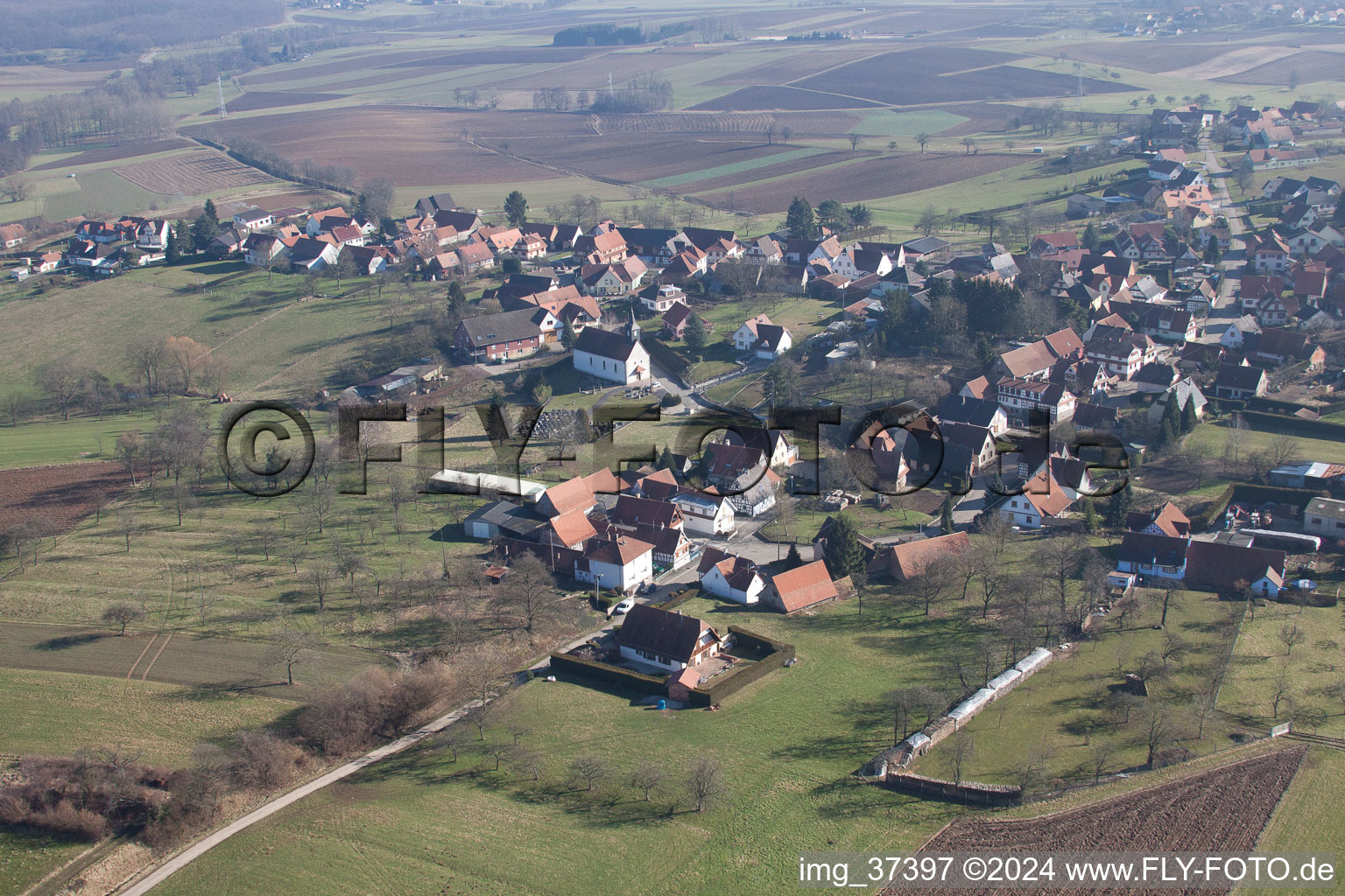 Image drone de Memmelshoffen dans le département Bas Rhin, France