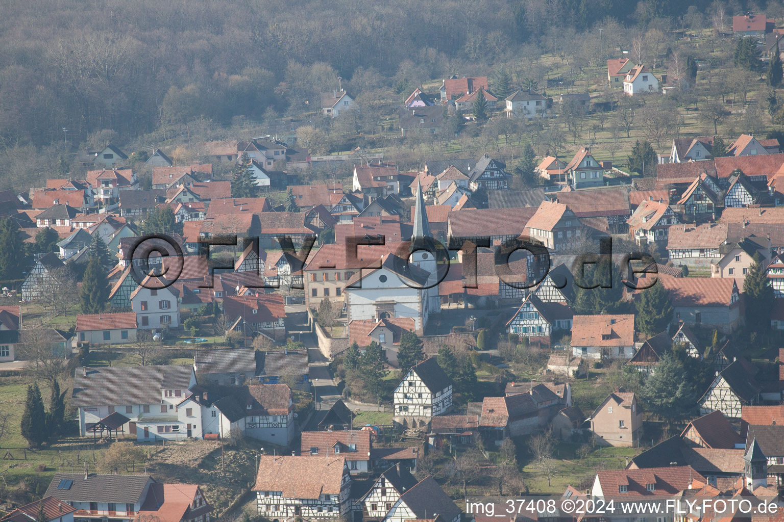 Photographie aérienne de Lampertsloch dans le département Bas Rhin, France