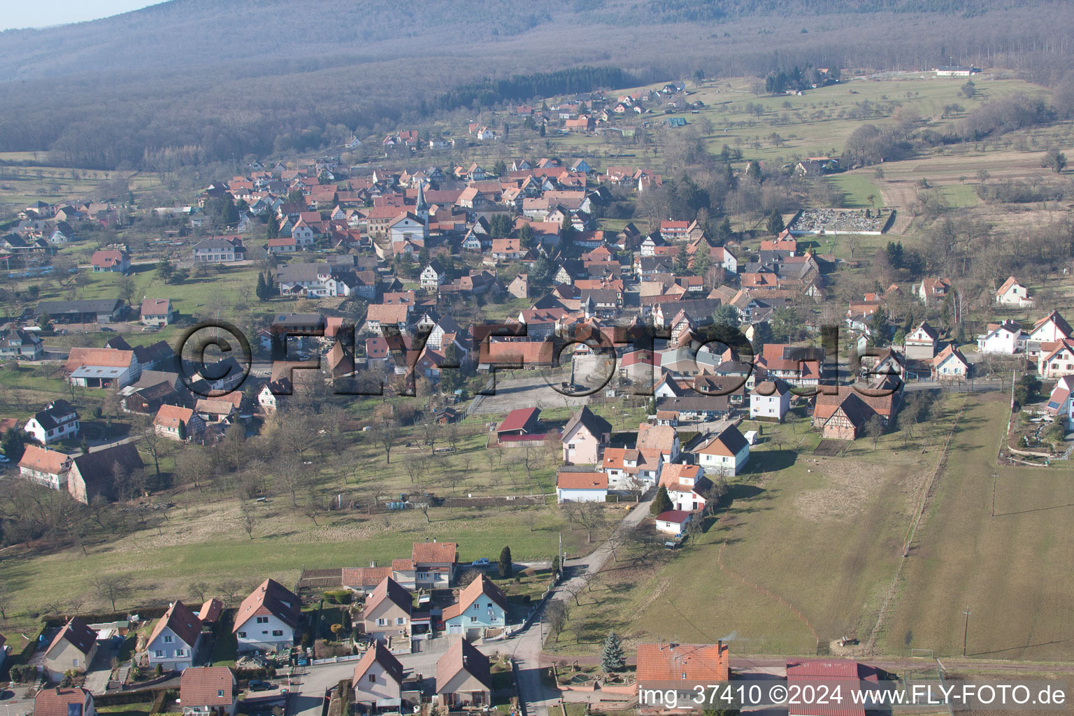 Lampertsloch dans le département Bas Rhin, France d'en haut