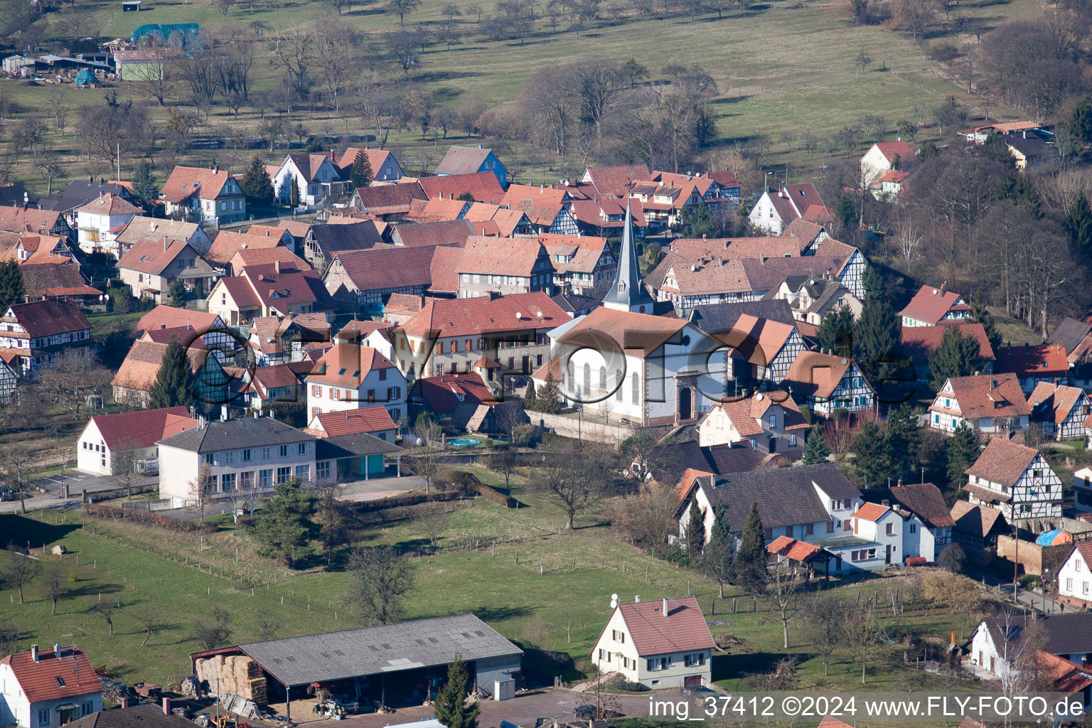 Lampertsloch dans le département Bas Rhin, France vue d'en haut